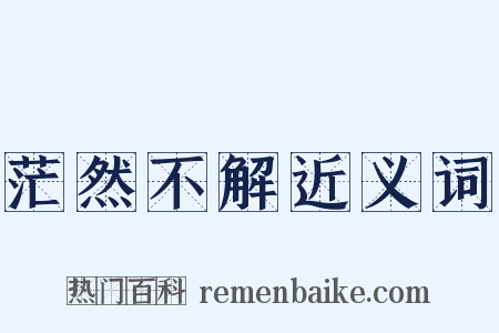 茫然不解近义词是什么意思的图片